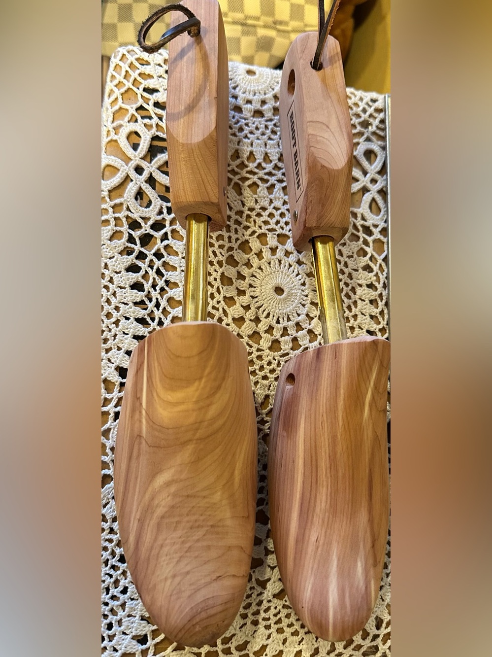 Wooden Cedar Shoe Trees with Brass Rods - Medium